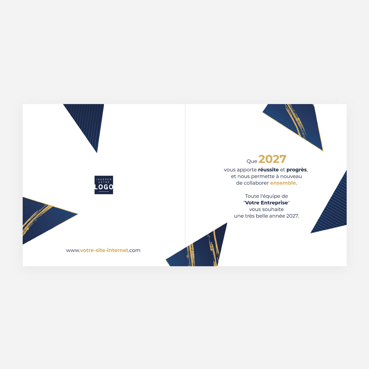 Sapin Prestige | Vœux professionnels • Carte de voeux dorure • Carrée pliable photo N° 2