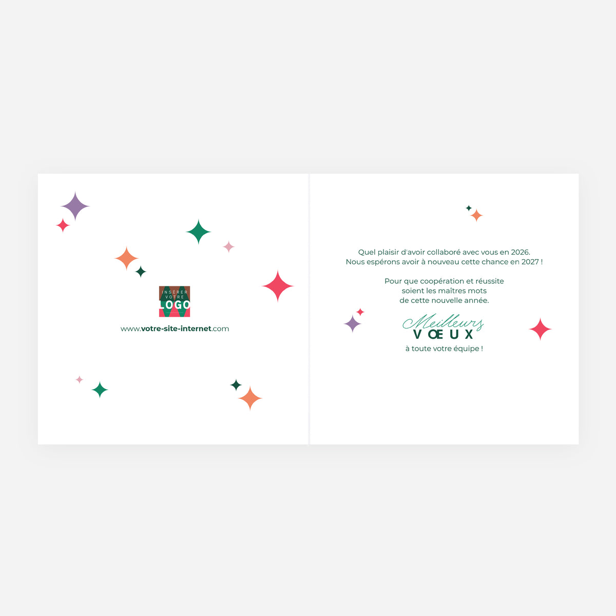 Rythme Coloré | Vœux professionnels • Carte de voeux dorure • Carrée pliable photo N° 2