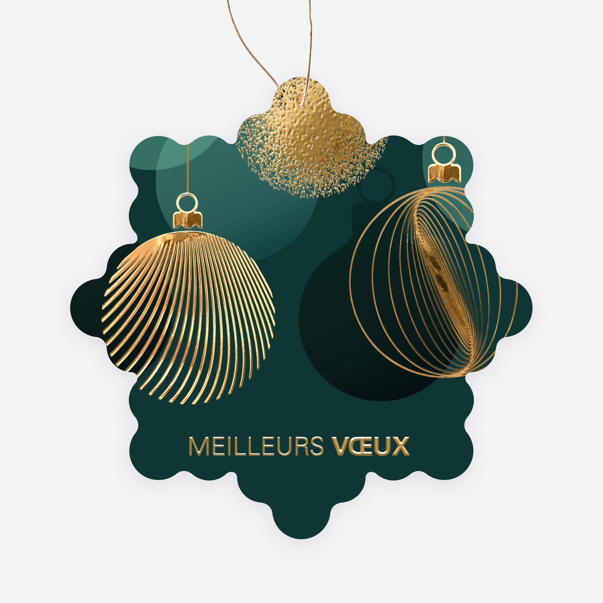 Suspensions Dorées | Vœux professionnels • Carte de voeux dorure • Flocon photo N° 1