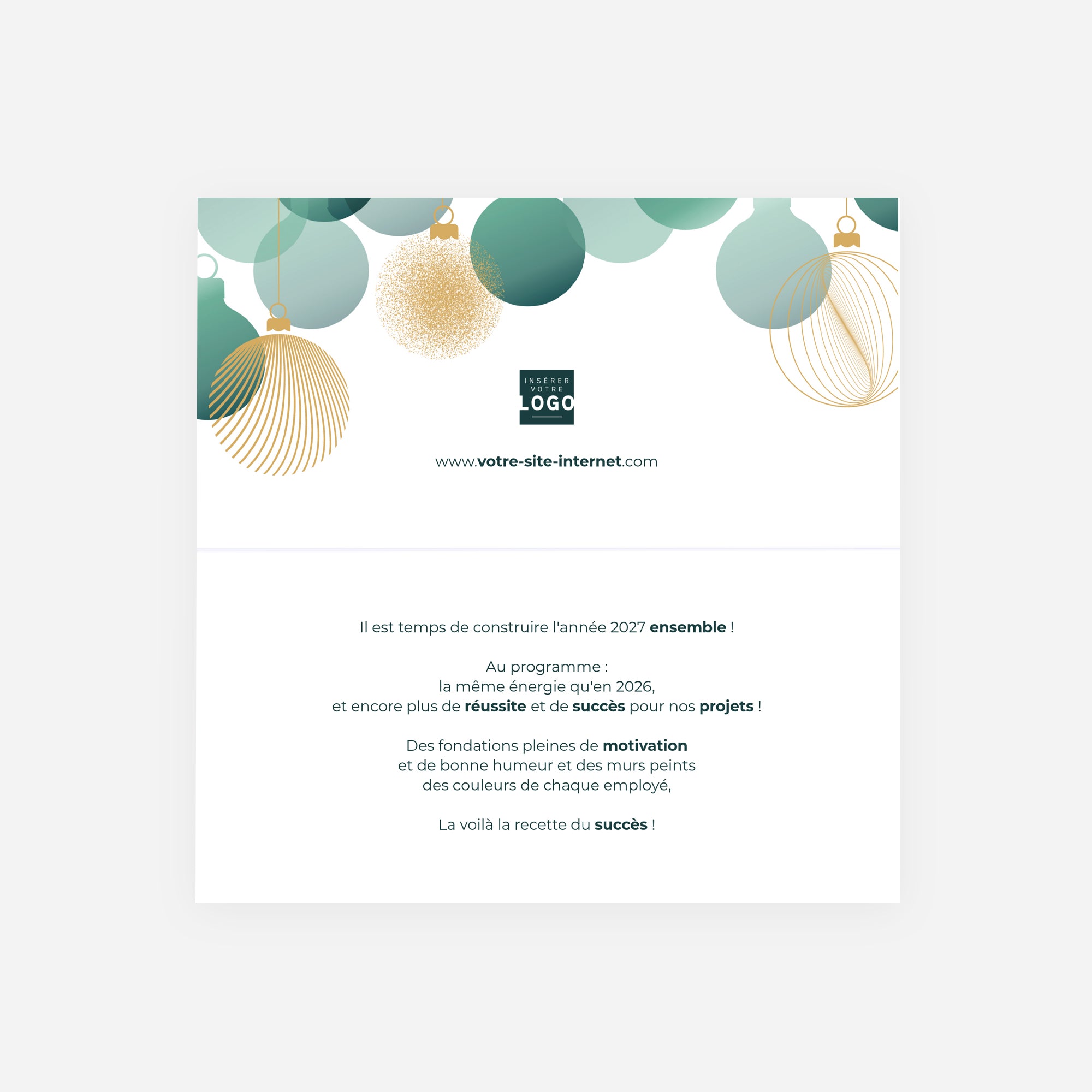 Suspensions Dorées | Vœux professionnels • Carte de voeux dorure • Rectangle double photo N° 2