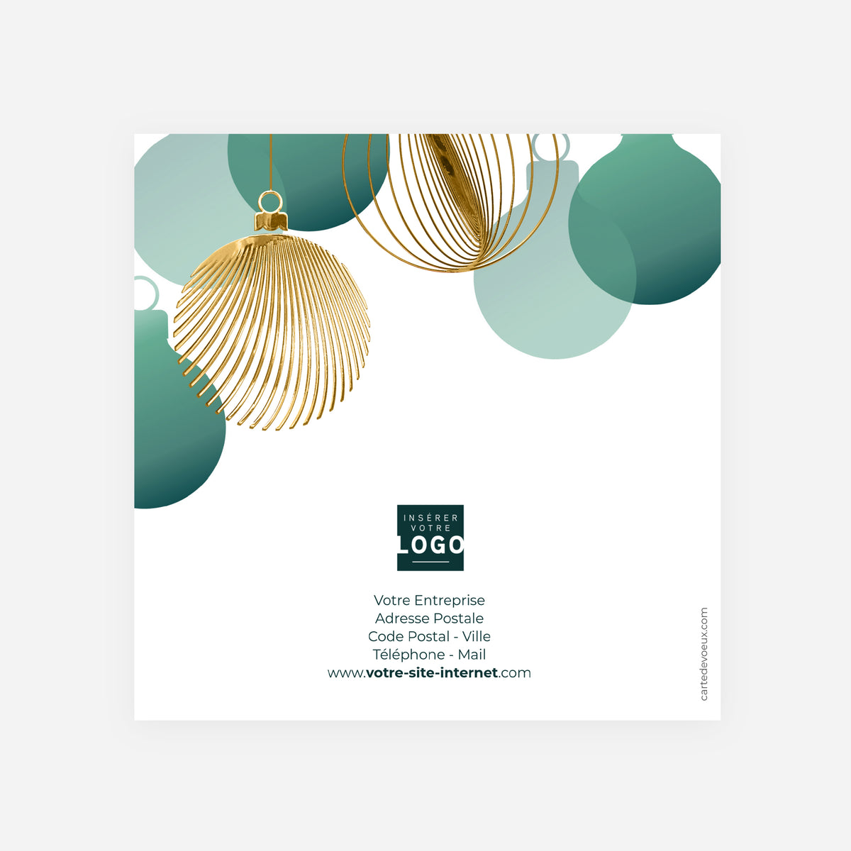 Suspensions Dorées | Vœux professionnels • Carte de voeux dorure • Carrée pliable photo N° 3