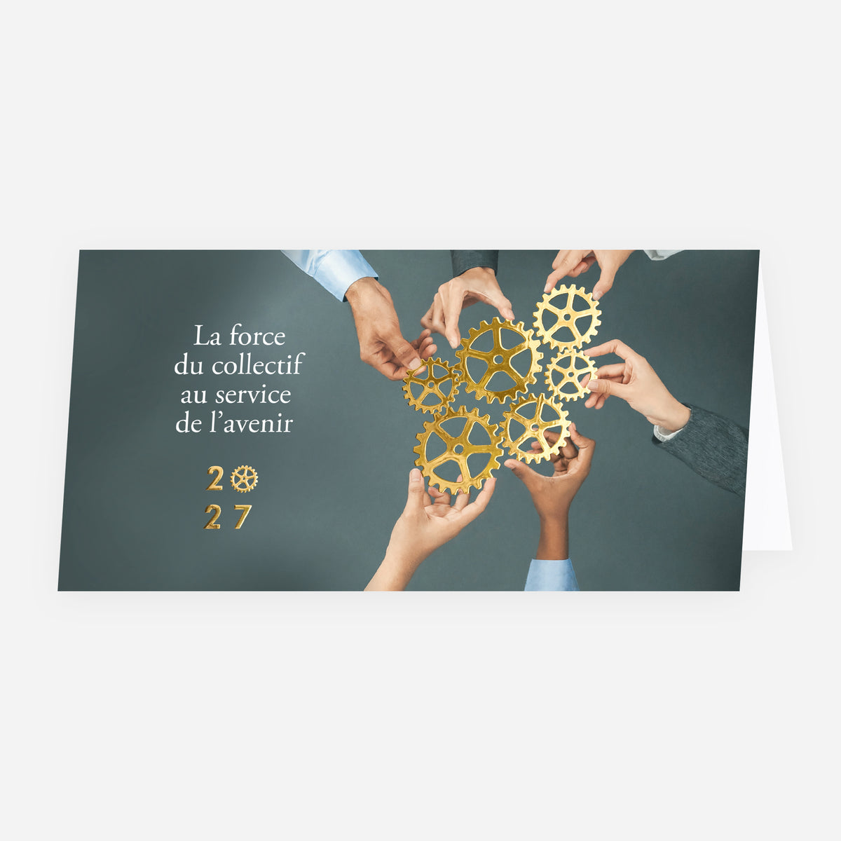 Force Collective | Vœux professionnels • Carte de voeux dorure • Panoramique pliable photo N° 1