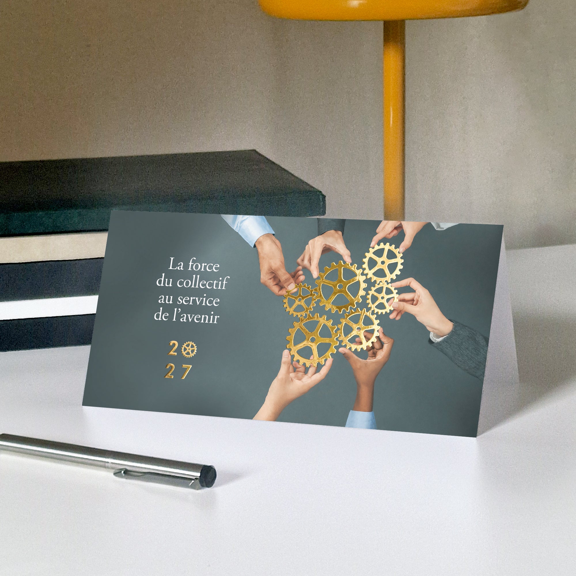Force Collective | Vœux professionnels • Carte de voeux dorure • Rectangle double photo N° 5