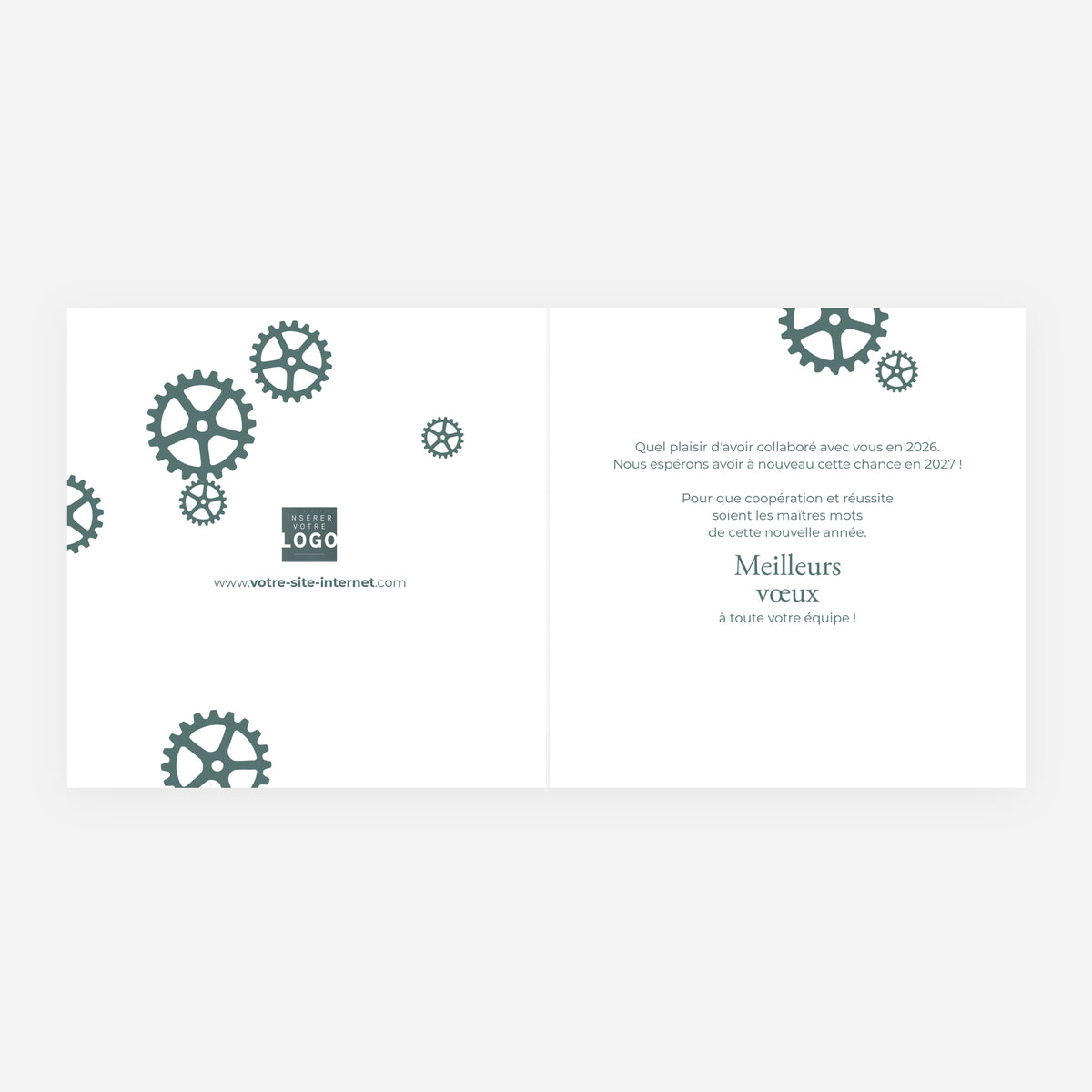 Force Collective | Vœux professionnels • Carte de voeux dorure • Carrée pliable photo N° 2