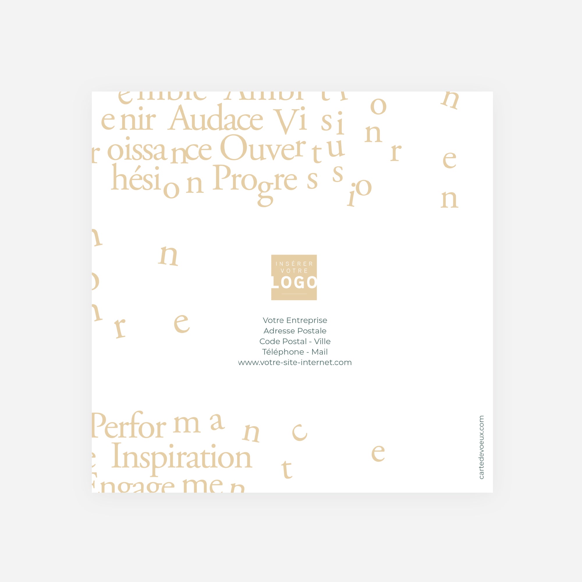 Mots d’Avenir | Vœux professionnels • Carte de voeux dorure • Carré double photo N° 3