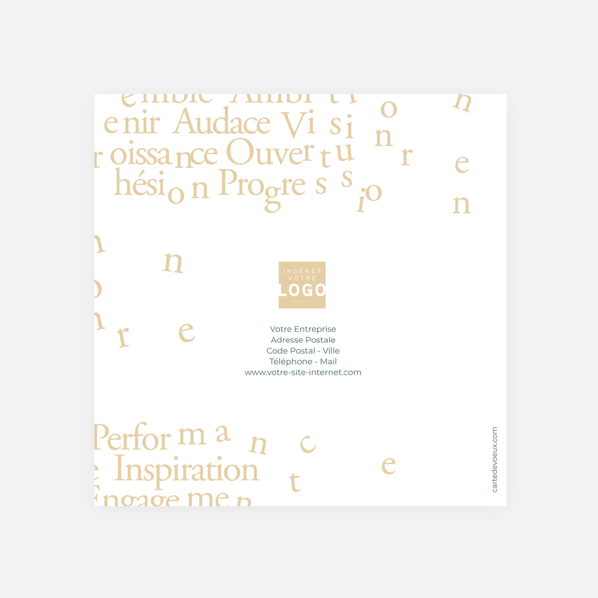 Mots d’Avenir | Vœux professionnels • Carte de voeux dorure • Carrée pliable photo N° 3