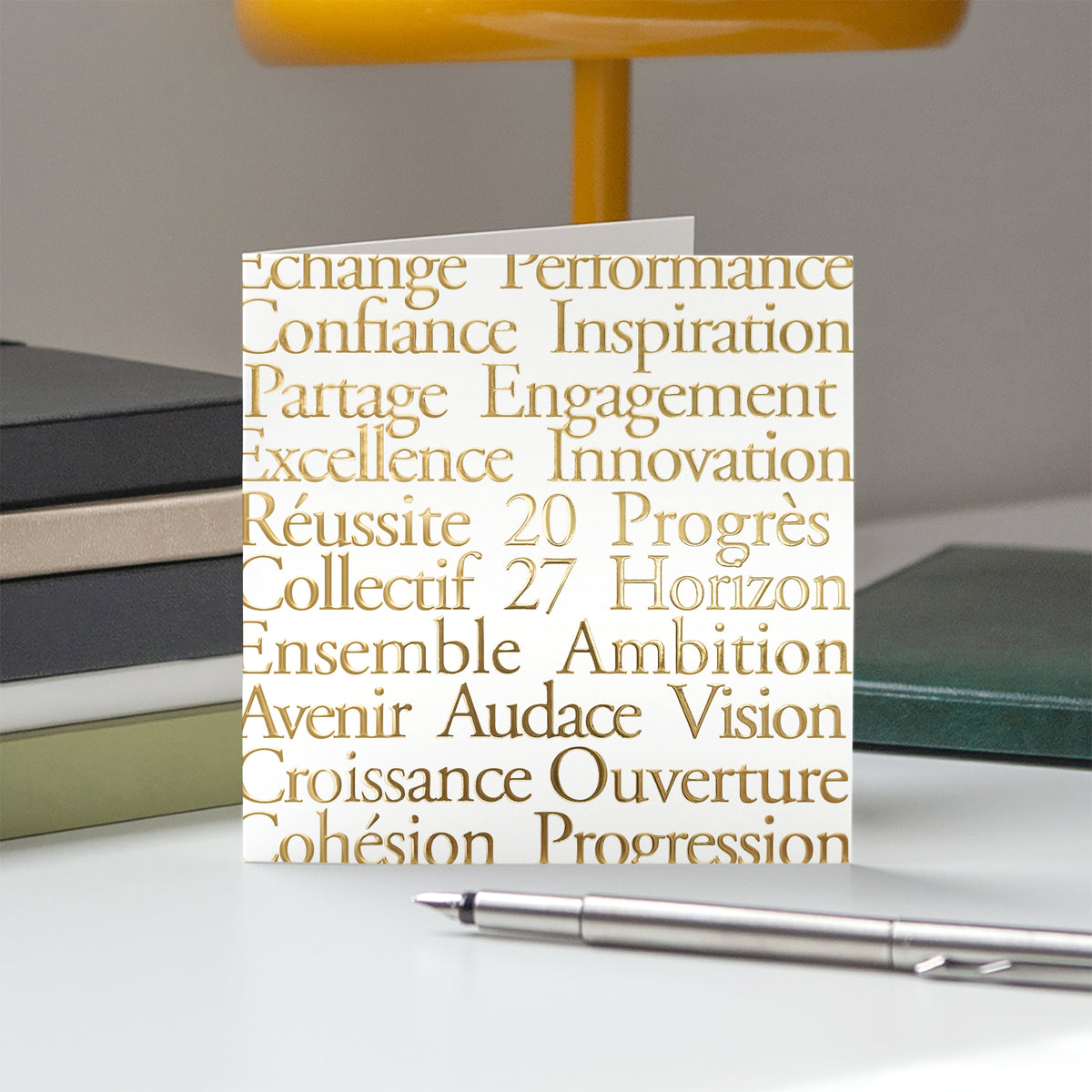Mots d’Avenir | Vœux professionnels • Carte de voeux dorure • Carrée pliable photo N° 5