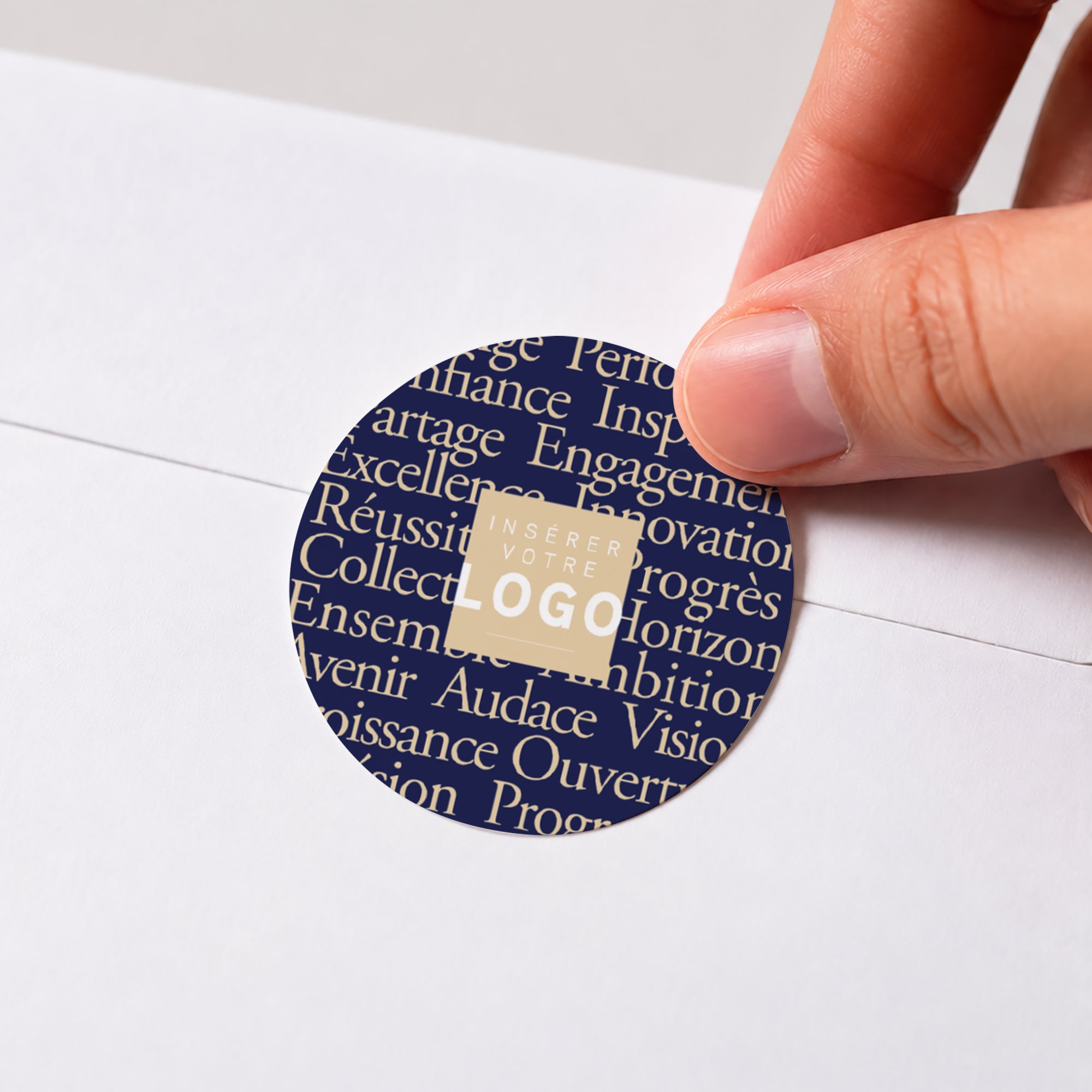 Mots d’Avenir Bleu | Vœux professionnels • Sticker • Rond photo N° 1