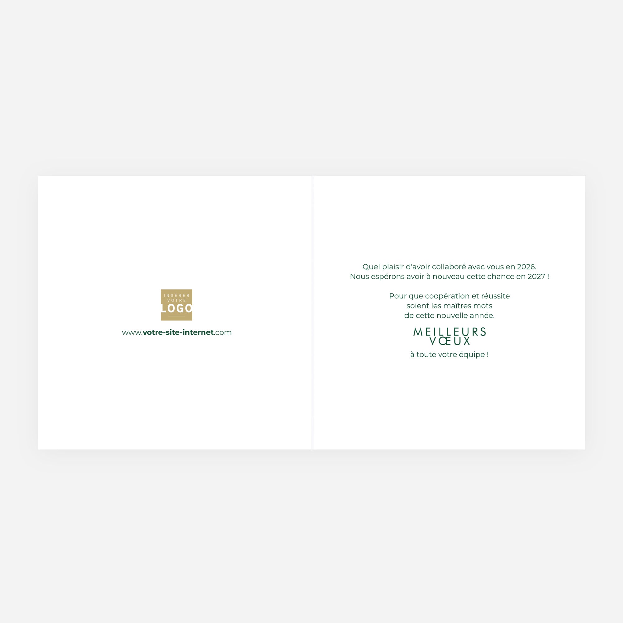 Vision d’Avenir | Vœux professionnels • Carte de voeux dorure • Carré double photo N° 2