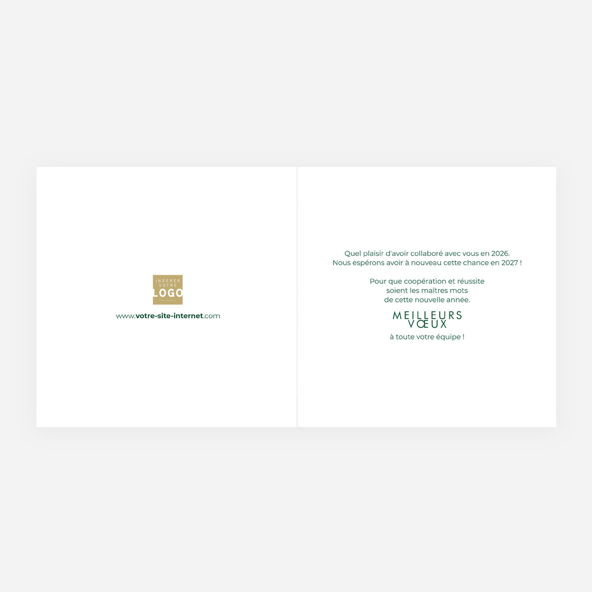 Vision d’Avenir | Vœux professionnels • Carte de voeux dorure • Carrée pliable photo N° 2