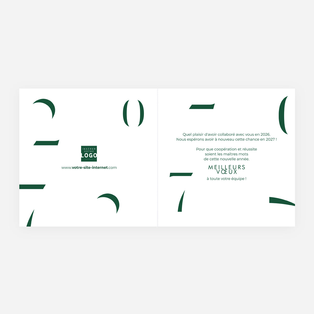 Construire Ensemble | Vœux professionnels • Carte de voeux dorure • Carrée pliable photo N° 2