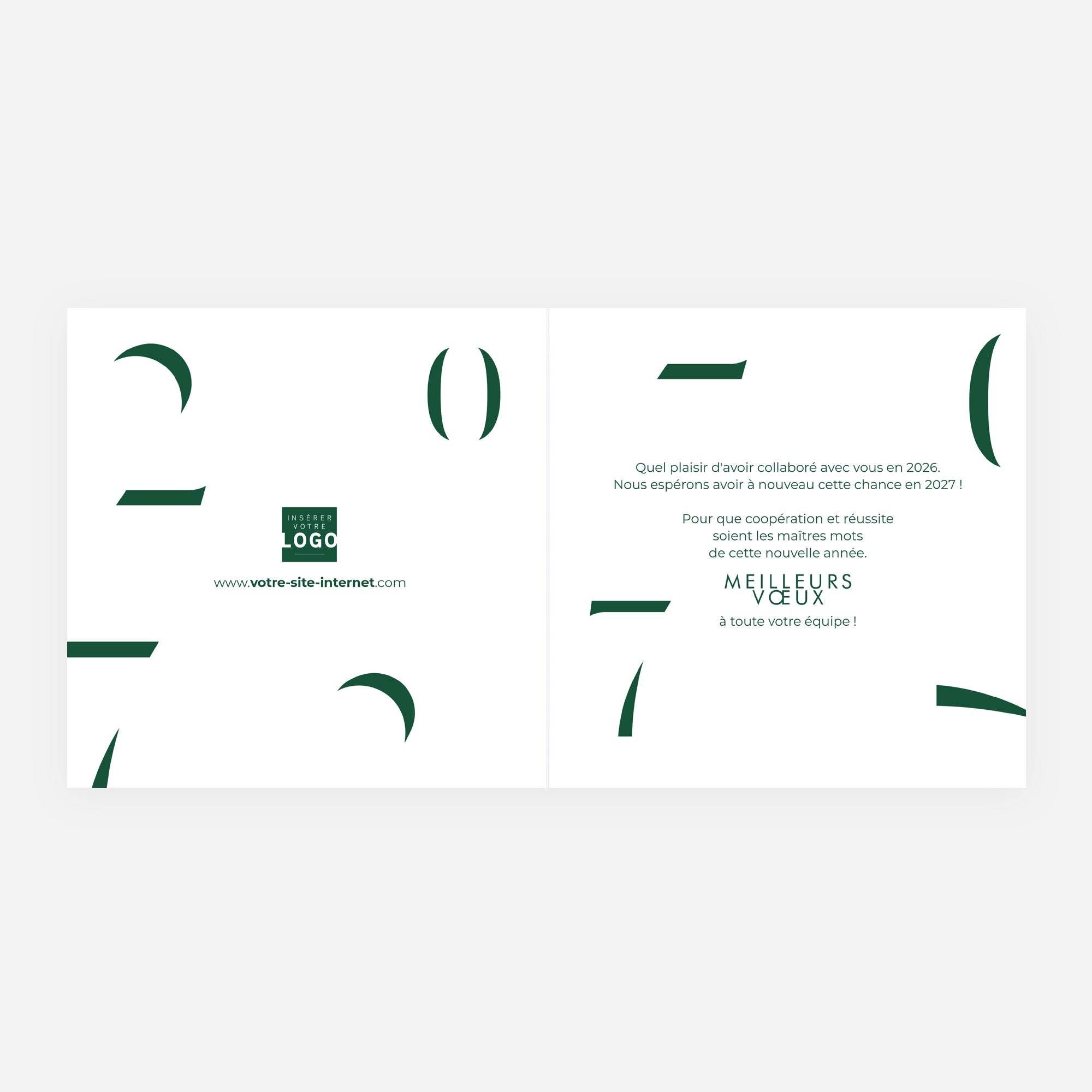 Construire Ensemble | Vœux professionnels • Carte de voeux dorure • Carré double photo N° 2