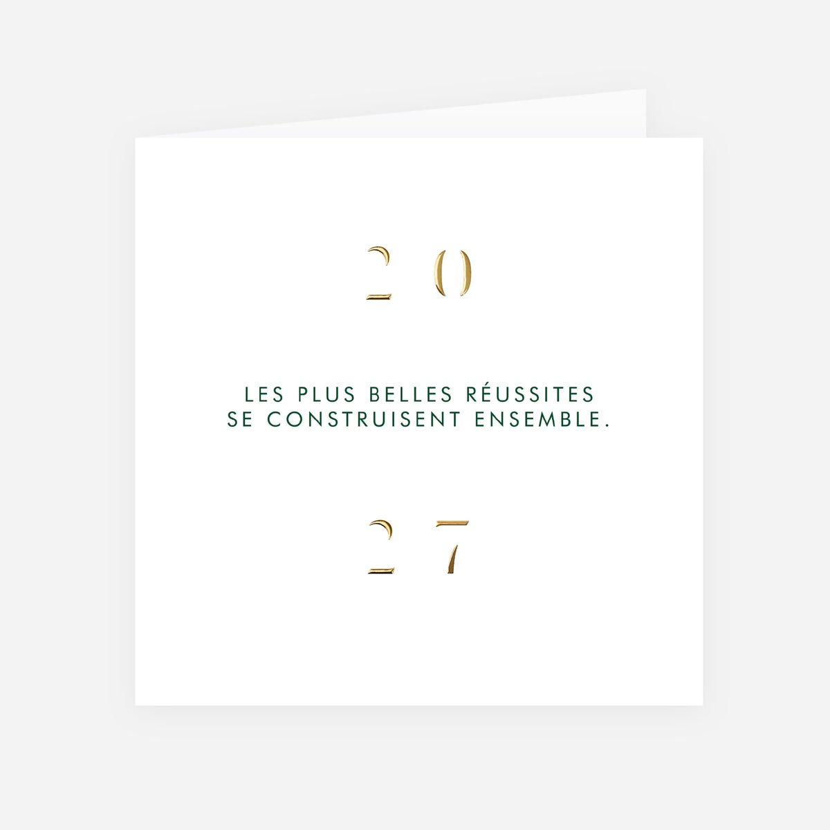 Réussir Ensemble | Vœux professionnels • Carte de voeux dorure • Carrée pliable photo N° 1