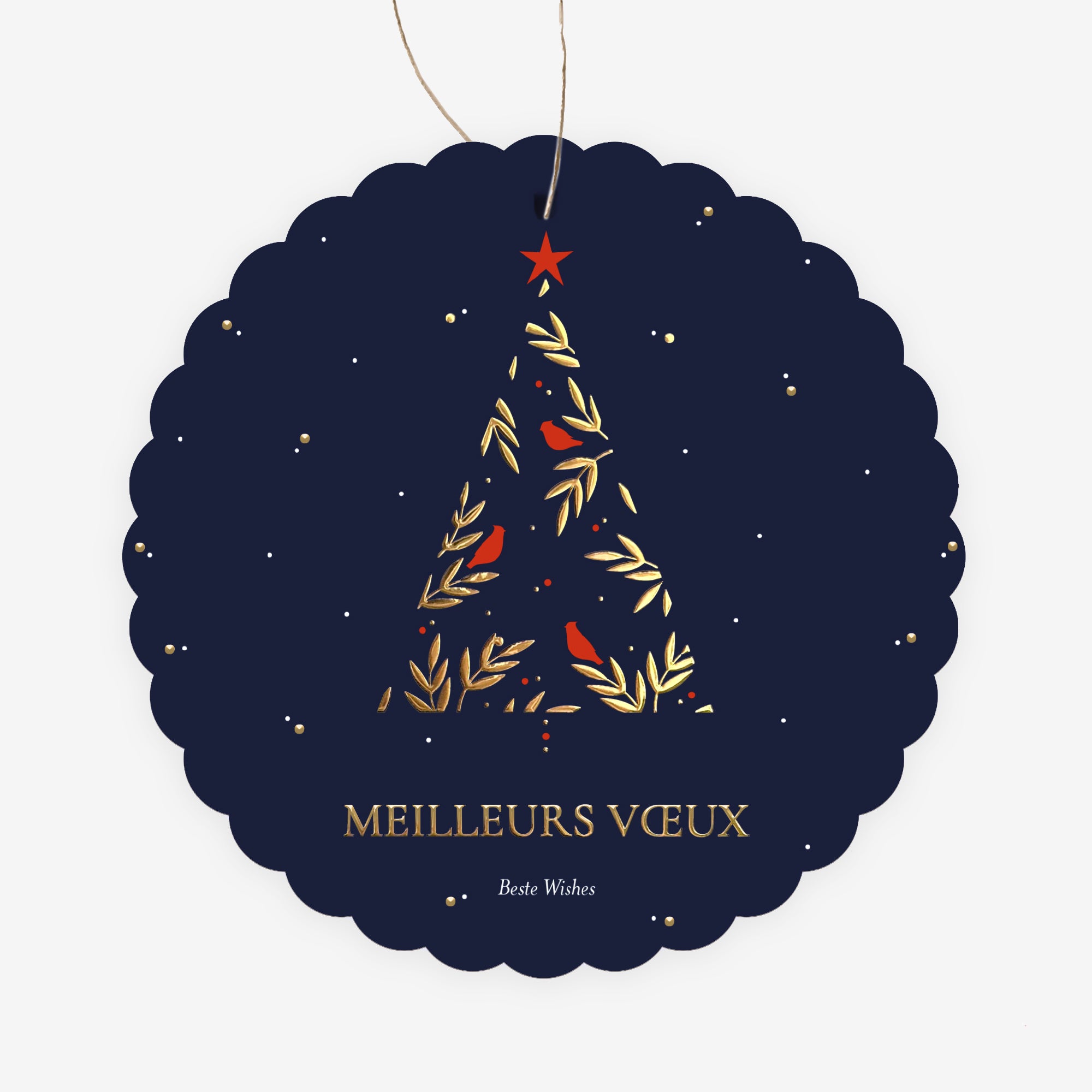Sapin Enchanté | Vœux professionnels • Boule de Noël papier • Ronde à accrocher photo N° 1