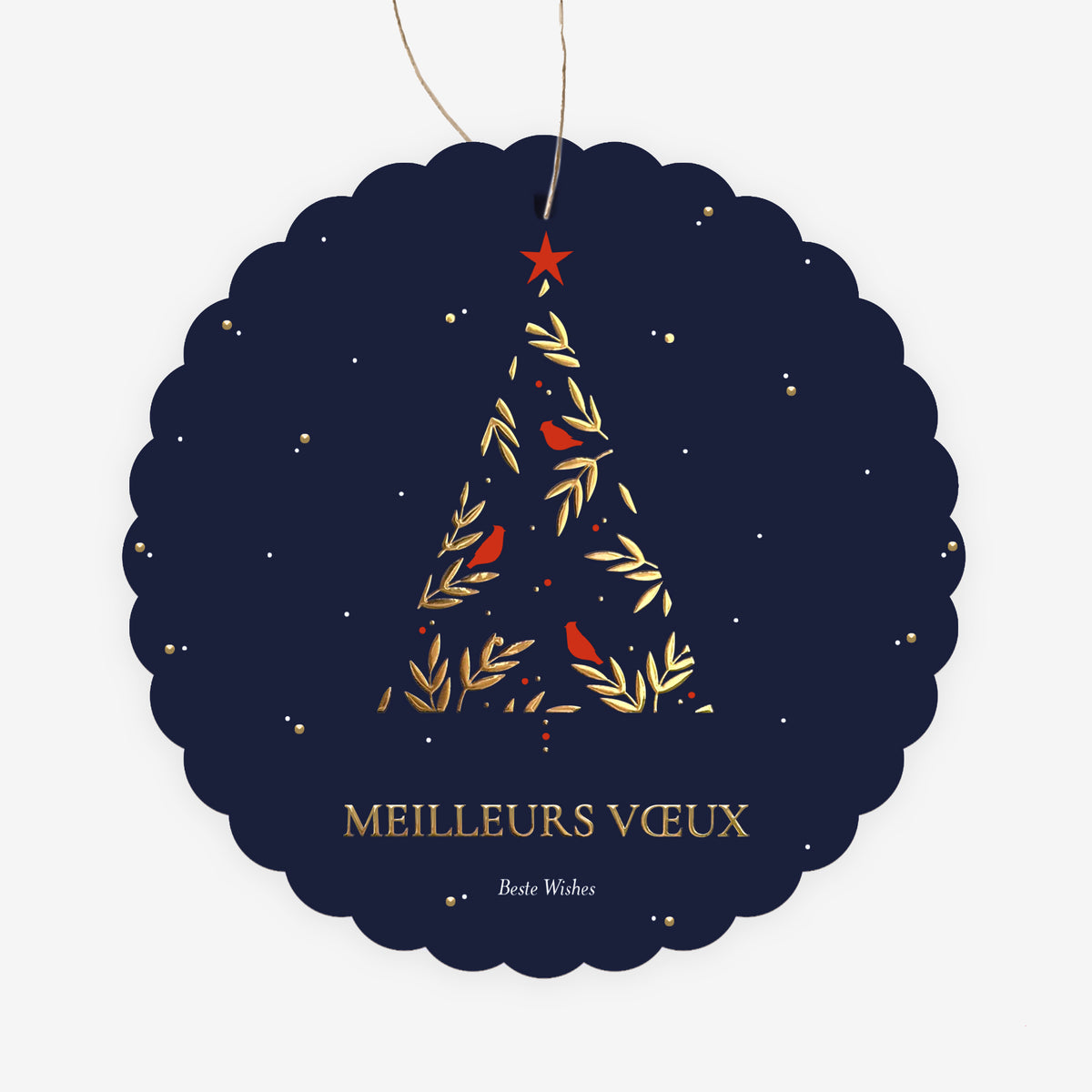 Sapin Enchanté | Vœux professionnels • Boule de Noël papier • Ronde à accrocher photo N° 1