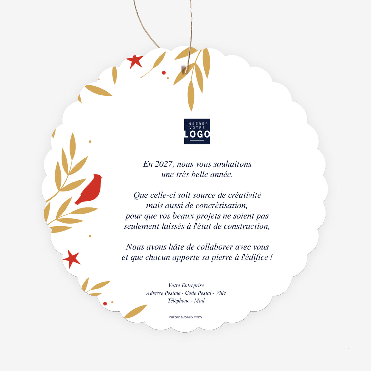 Sapin Enchanté | Vœux professionnels • Boule de Noël papier • Ronde à accrocher photo N° 2