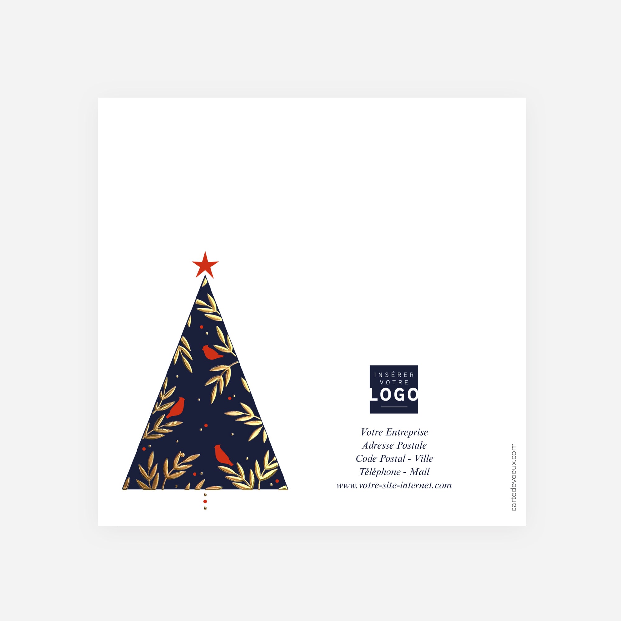 Sapin Enchanté | Vœux professionnels • Carte de voeux dorure • Carré double photo N° 3