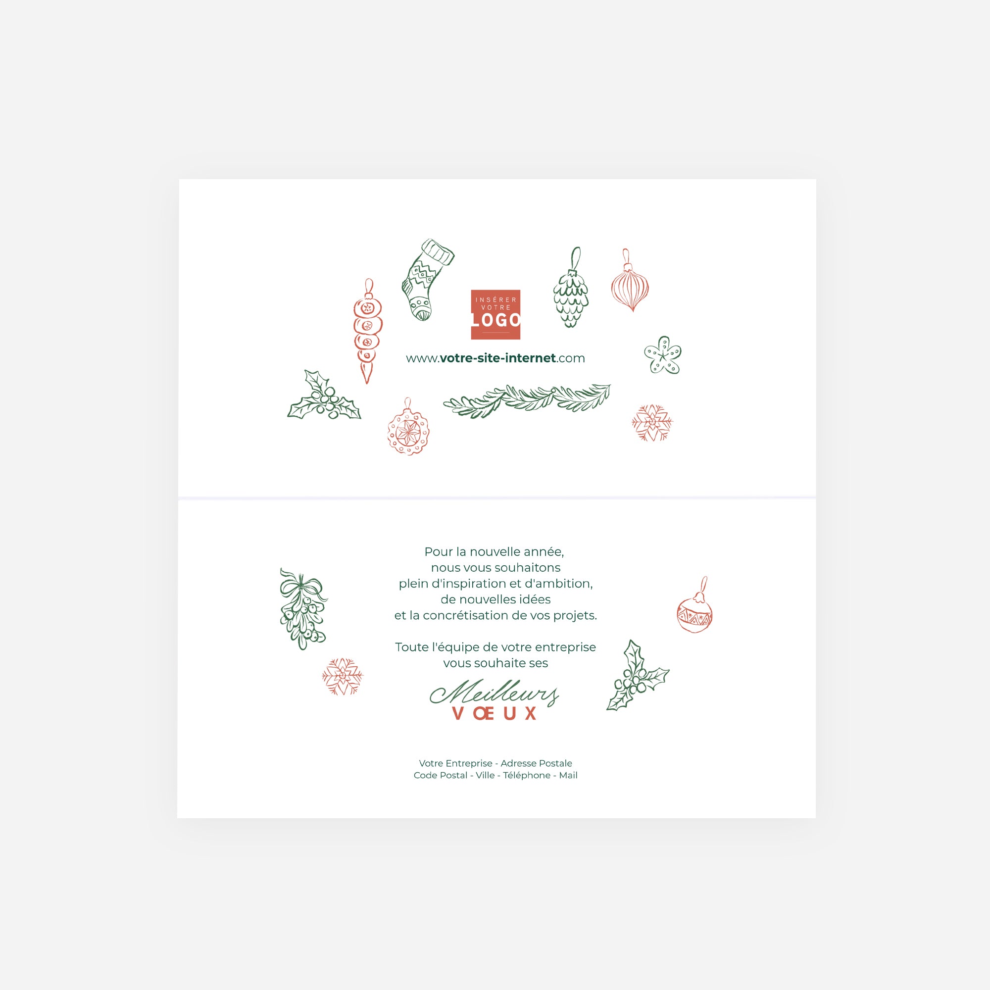 Petits bonheurs | Vœux professionnels • Carte de voeux • Rectangle double photo N° 2