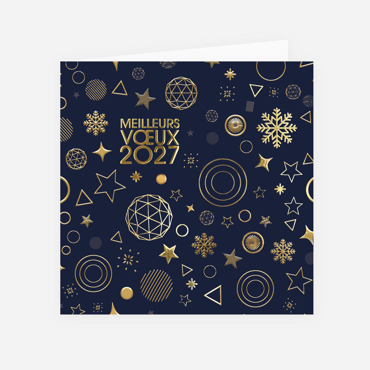 Constellation Graphique | Vœux professionnels • Carte de voeux dorure • Carrée pliable photo N° 1