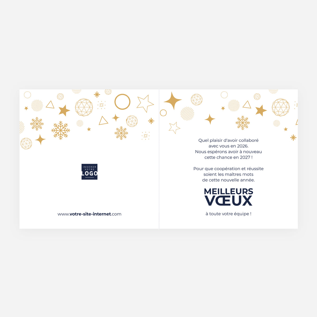 Constellation Graphique | Vœux professionnels • Carte de voeux dorure • Carrée pliable photo N° 2