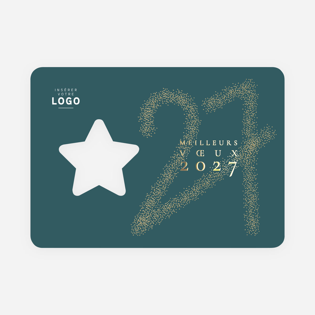 Nuée Dorée | Vœux professionnels • Carte de voeux dorure • Étoile découpée photo N° 1