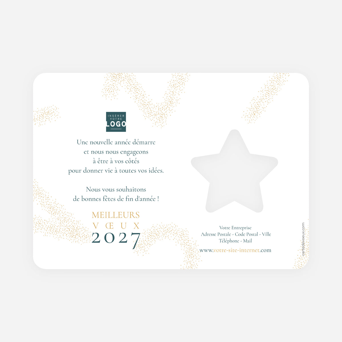 Nuée Dorée | Vœux professionnels • Carte de voeux dorure • Étoile découpée photo N° 2