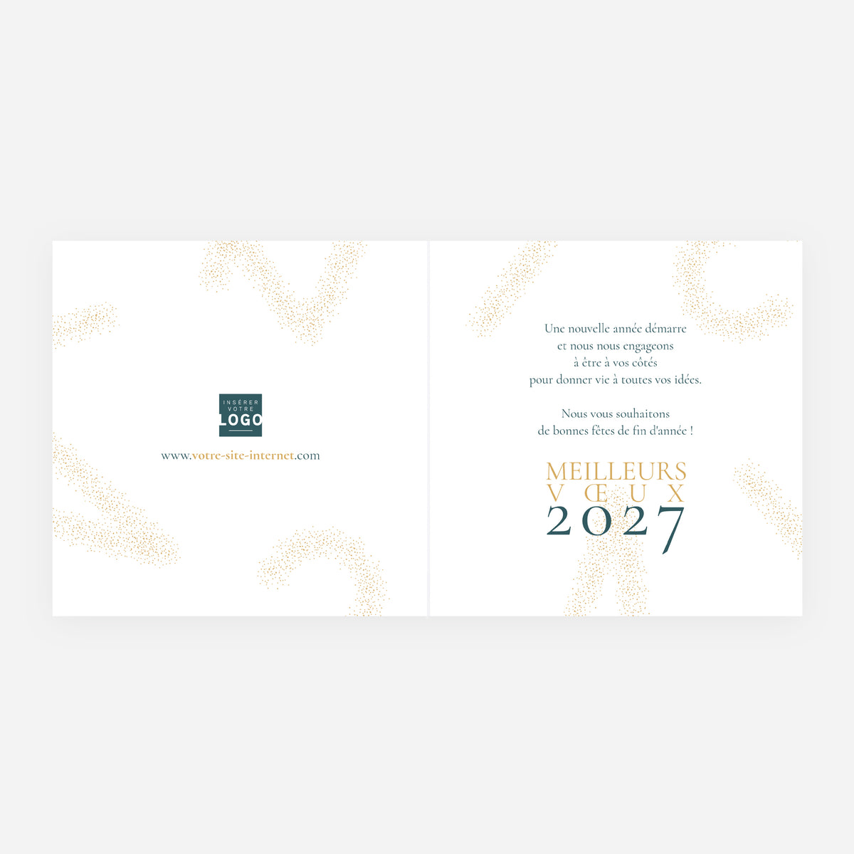 Nuée Dorée | Vœux professionnels • Carte de voeux dorure • Carrée pliable photo N° 2