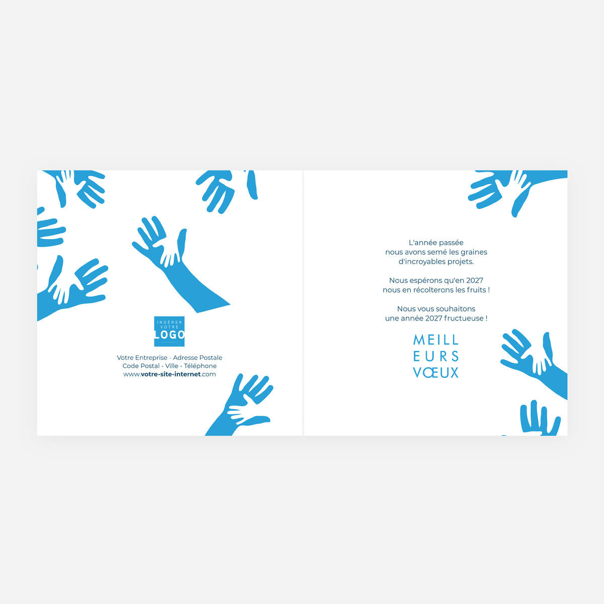 Tous Solidaires | Vœux professionnels • Carte de voeux • Carrée pliable photo N° 2