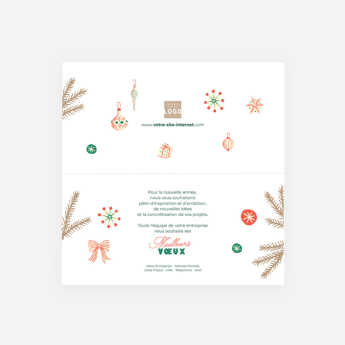 Douceurs de Fêtes | Vœux professionnels • Carte de voeux • Panoramique pliable photo N° 2