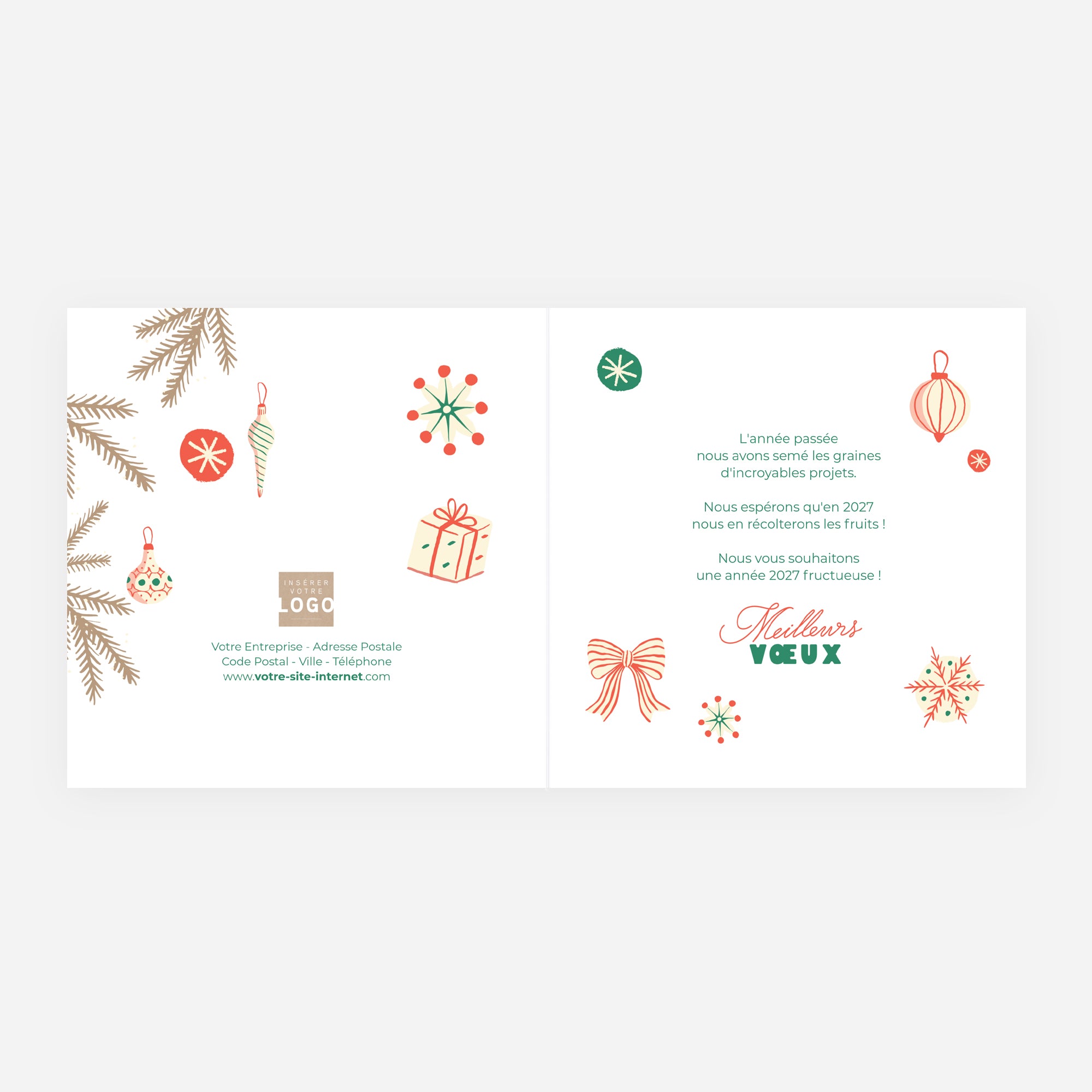Douceurs de Fêtes | Vœux professionnels • Carte de voeux • Carré double photo N° 2