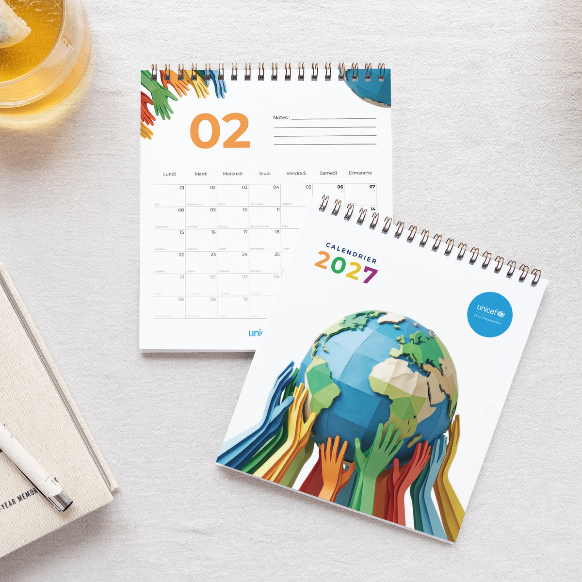 Unis pour le Monde | Vœux professionnels • Calendrier professionnel • Chevalet photo N° 1