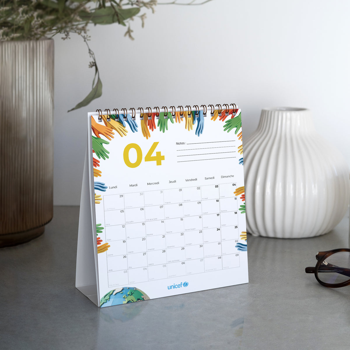 Unis pour le Monde | Vœux professionnels • Calendrier professionnel • Chevalet photo N° 2
