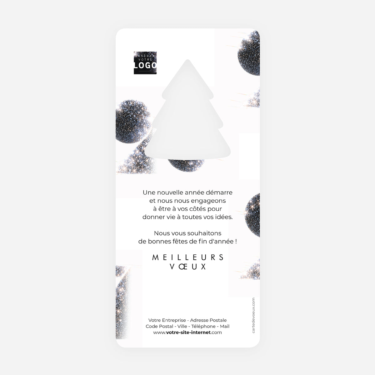 Année scintillante | Vœux professionnels • Carte de voeux • Sapin découpé photo N° 2