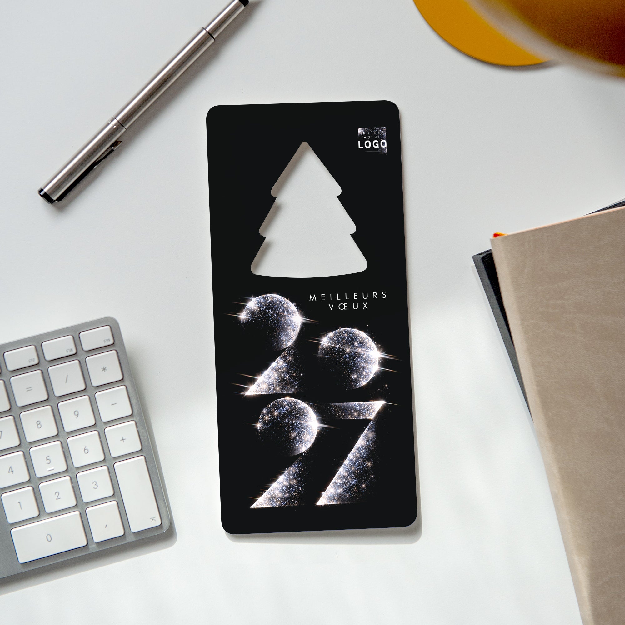 Année scintillante | Vœux professionnels • Carte de voeux • Vertical sapin photo N° 4