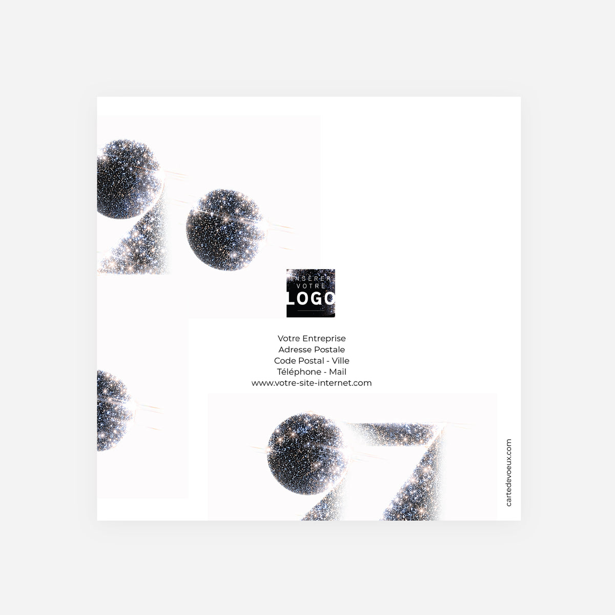 Année scintillante | Vœux professionnels • Carte de voeux • Carrée pliable photo N° 3