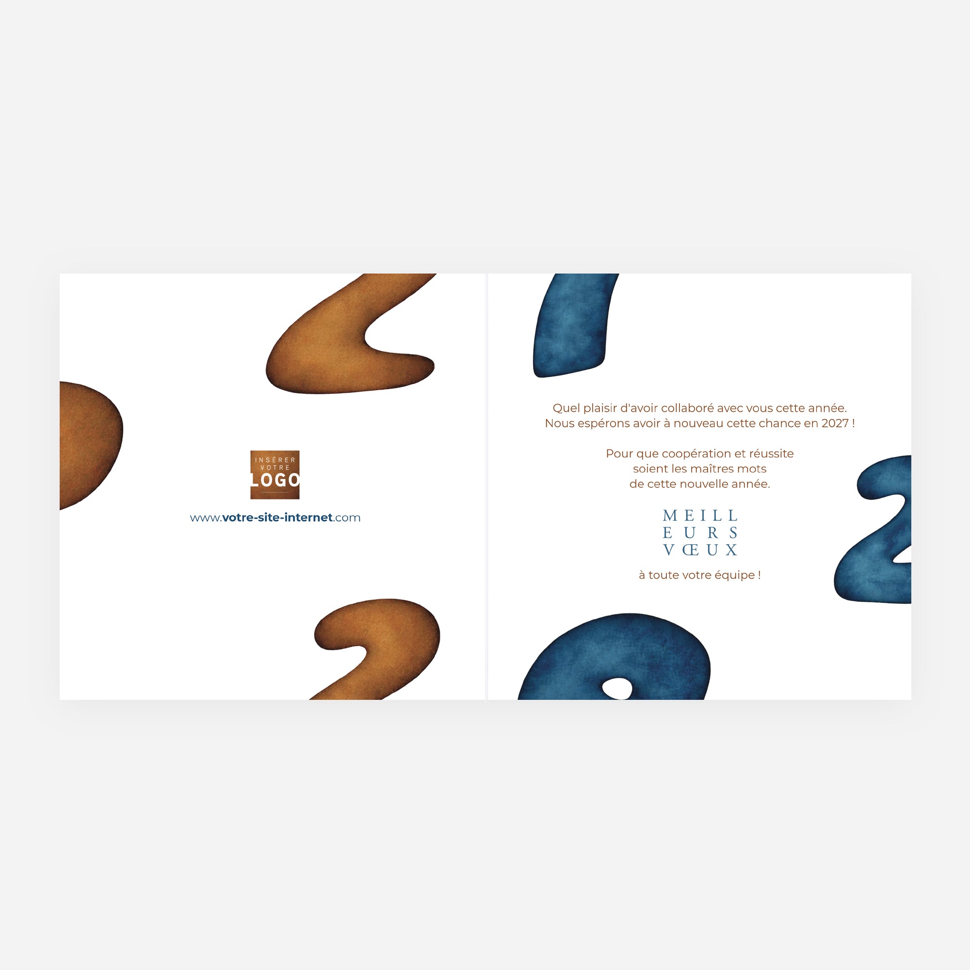 Terre & Azur | Vœux professionnels • Carte de voeux • Carré double photo N° 2