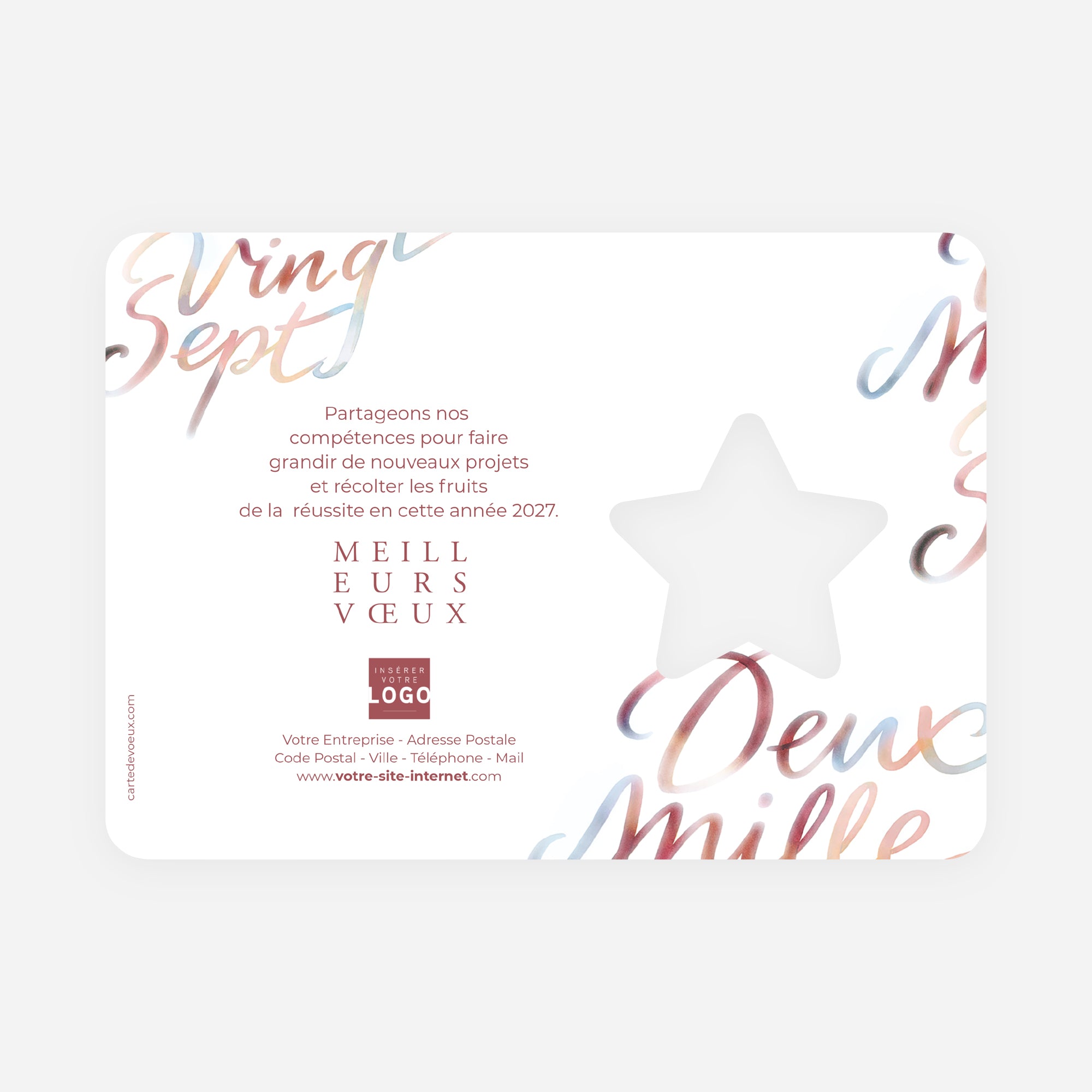Douces nuances | Vœux professionnels • Carte de voeux • Horizontal étoile photo N° 2