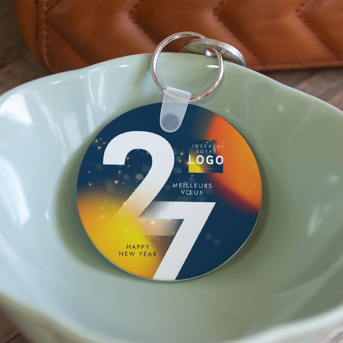 Chaleur d’Hiver | Cadeau entreprise • Porte-clés • Rond photo N° 1