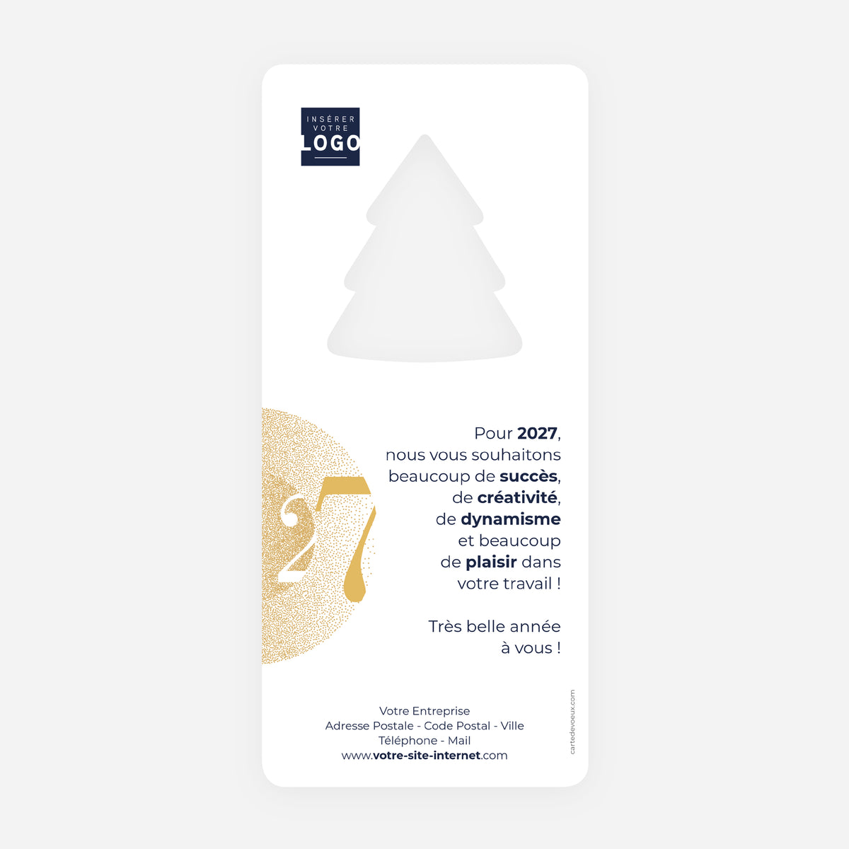 Halo Précieux | Vœux professionnels • Carte de voeux dorure • Sapin découpé photo N° 2