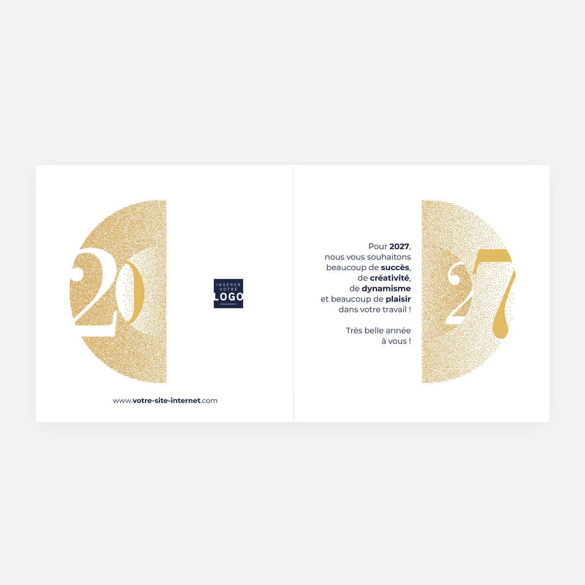 Halo Précieux | Vœux professionnels • Carte de voeux dorure • Carrée pliable photo N° 2
