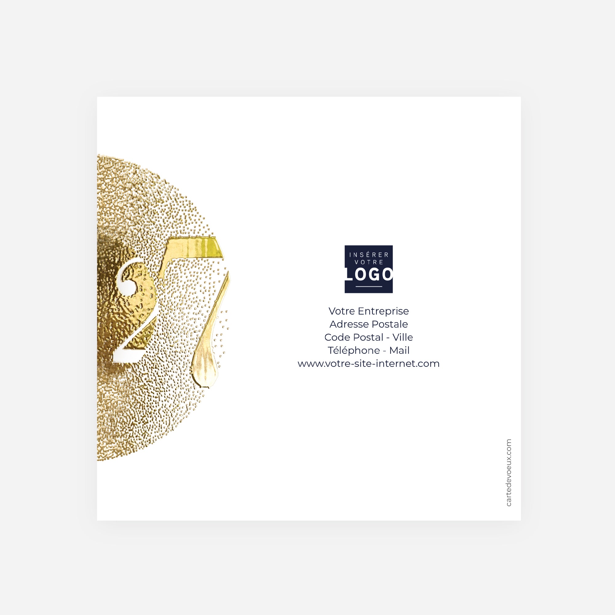 Halo Précieux | Vœux professionnels • Carte de voeux dorure • Carré double photo N° 3