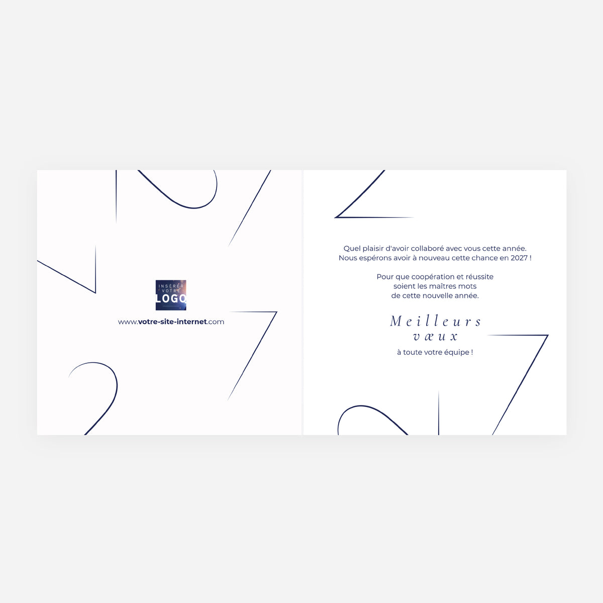 Aura Nocturne | Vœux professionnels • Carte de voeux • Carrée pliable photo N° 2