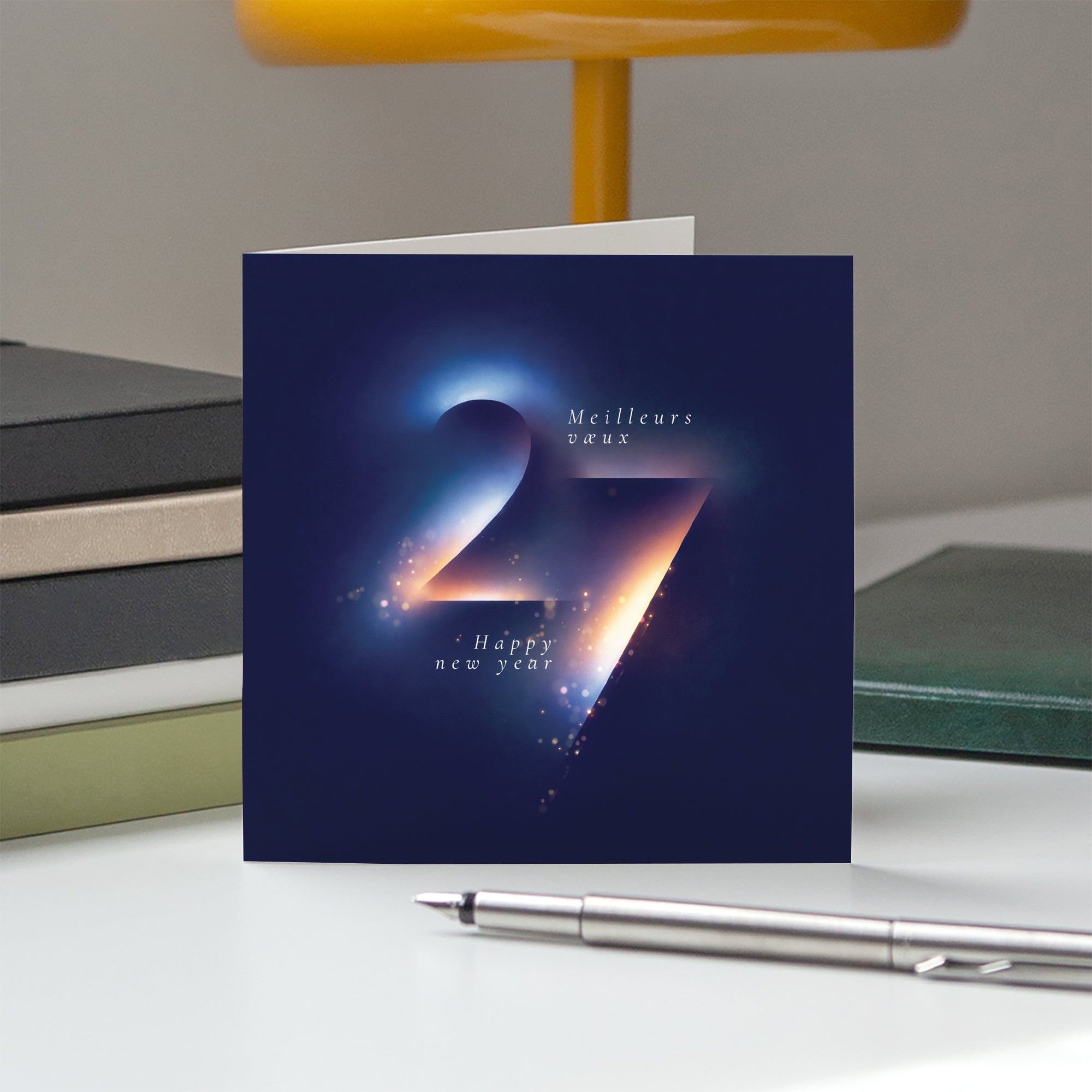 Aura Nocturne | Vœux professionnels • Carte de voeux • Carré double photo N° 5