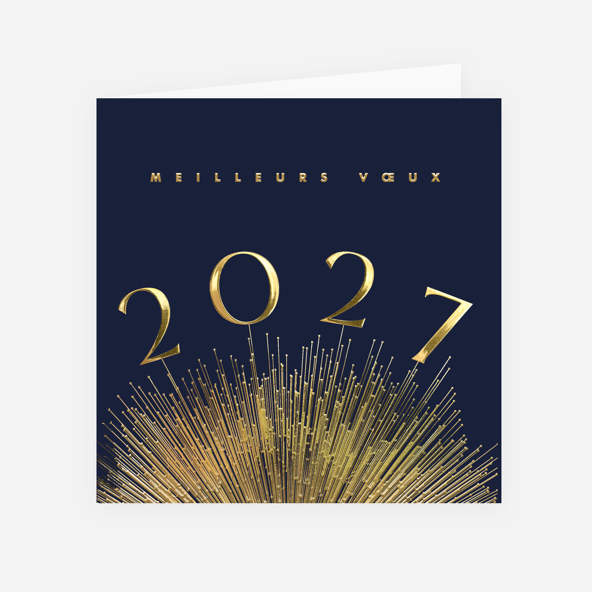 Jaillissement d’Or | Vœux professionnels • Carte de voeux dorure • Carrée pliable photo N° 1