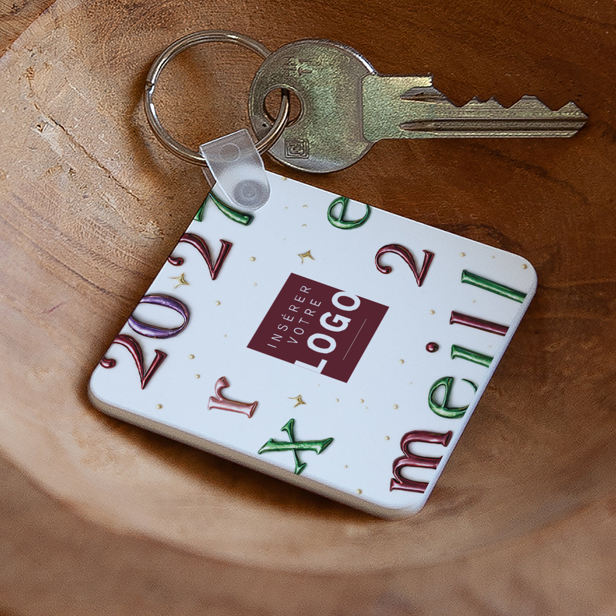 Éclat Typographique | Cadeau entreprise • Porte-clés • Carré photo N° 1