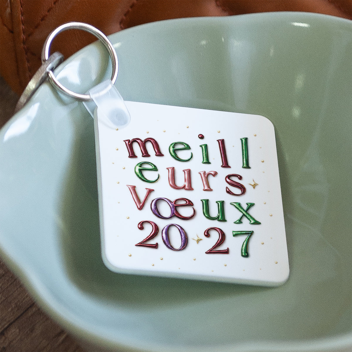 Éclat Typographique | Cadeau entreprise • Porte-clés • Carré photo N° 2