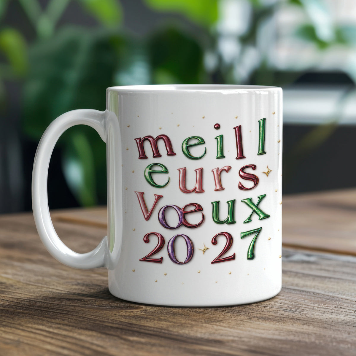 Éclat Typographique | Cadeau entreprise • Mug • Blanc photo N° 1