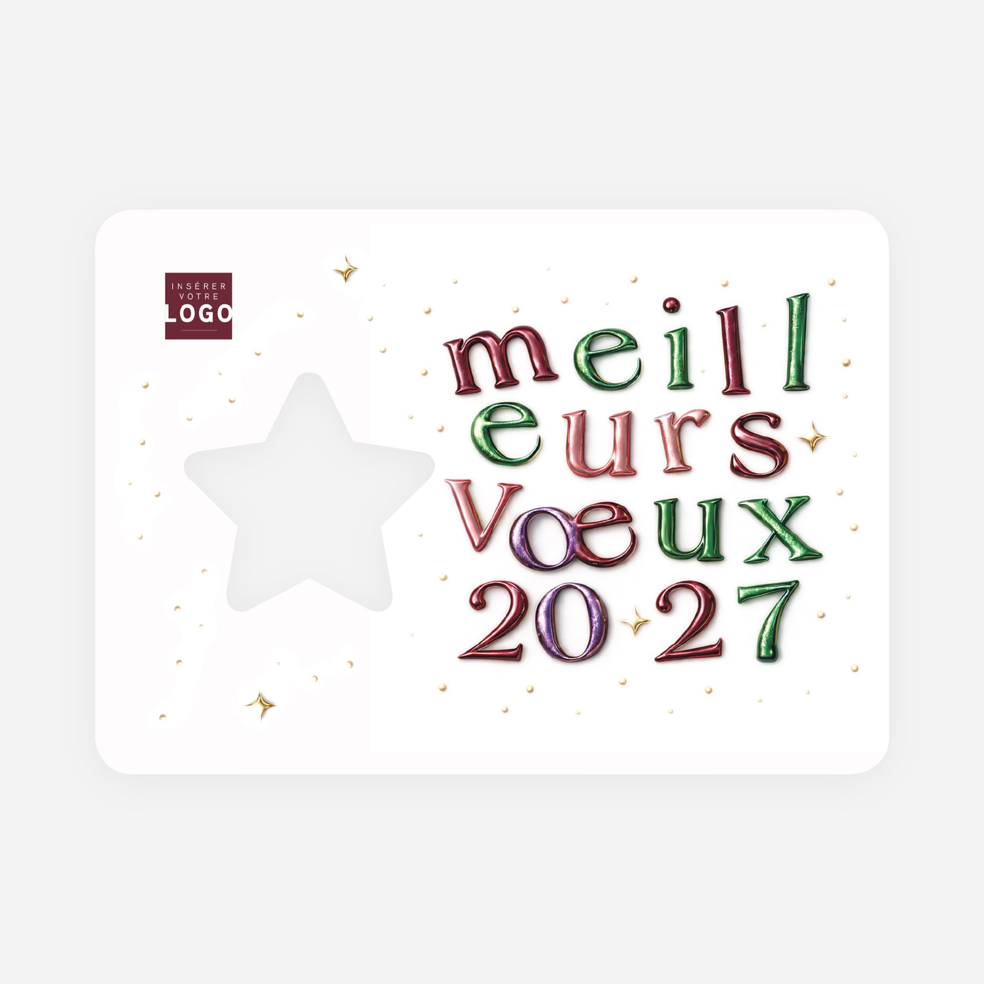 Éclat Typographique | Vœux professionnels • Carte de voeux • Horizontal étoile photo N° 1