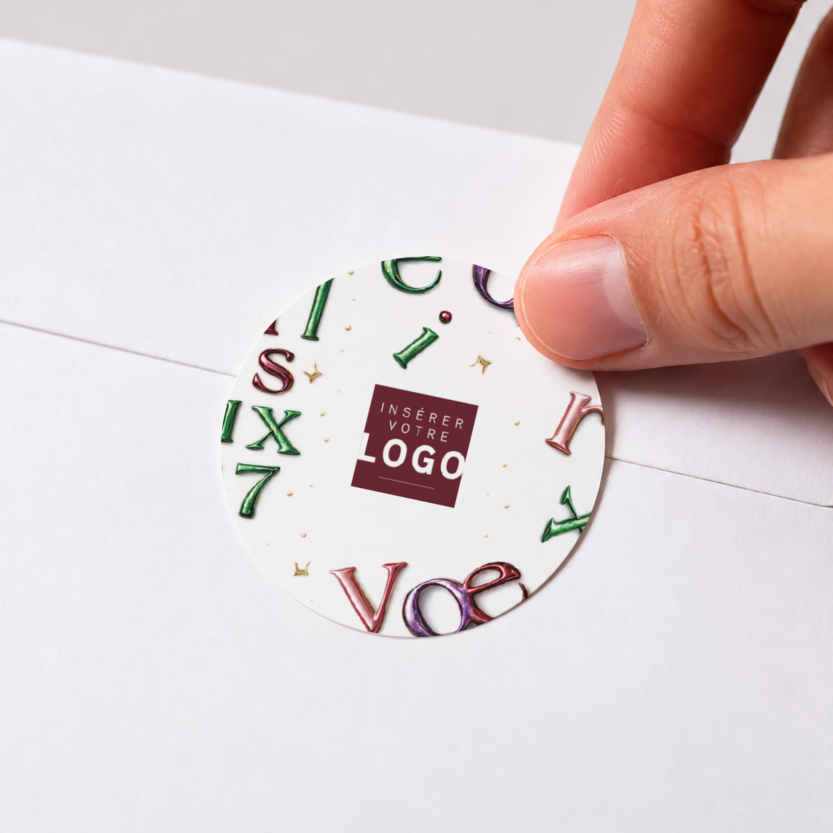 Éclat Typographique | Vœux professionnels • Sticker • Rond photo N° 1