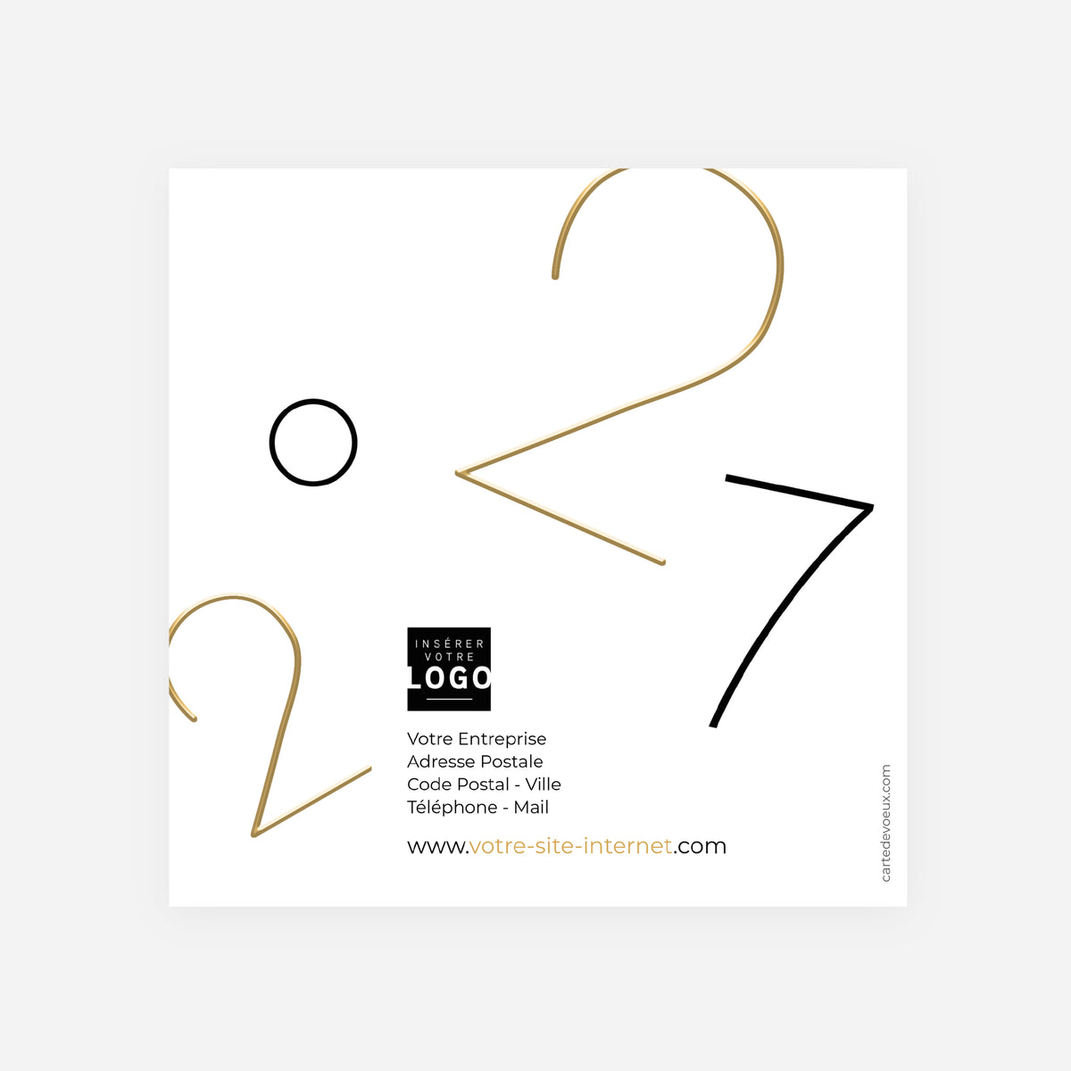 Design Précieux | Vœux professionnels • Carte de voeux dorure • Carrée pliable photo N° 3